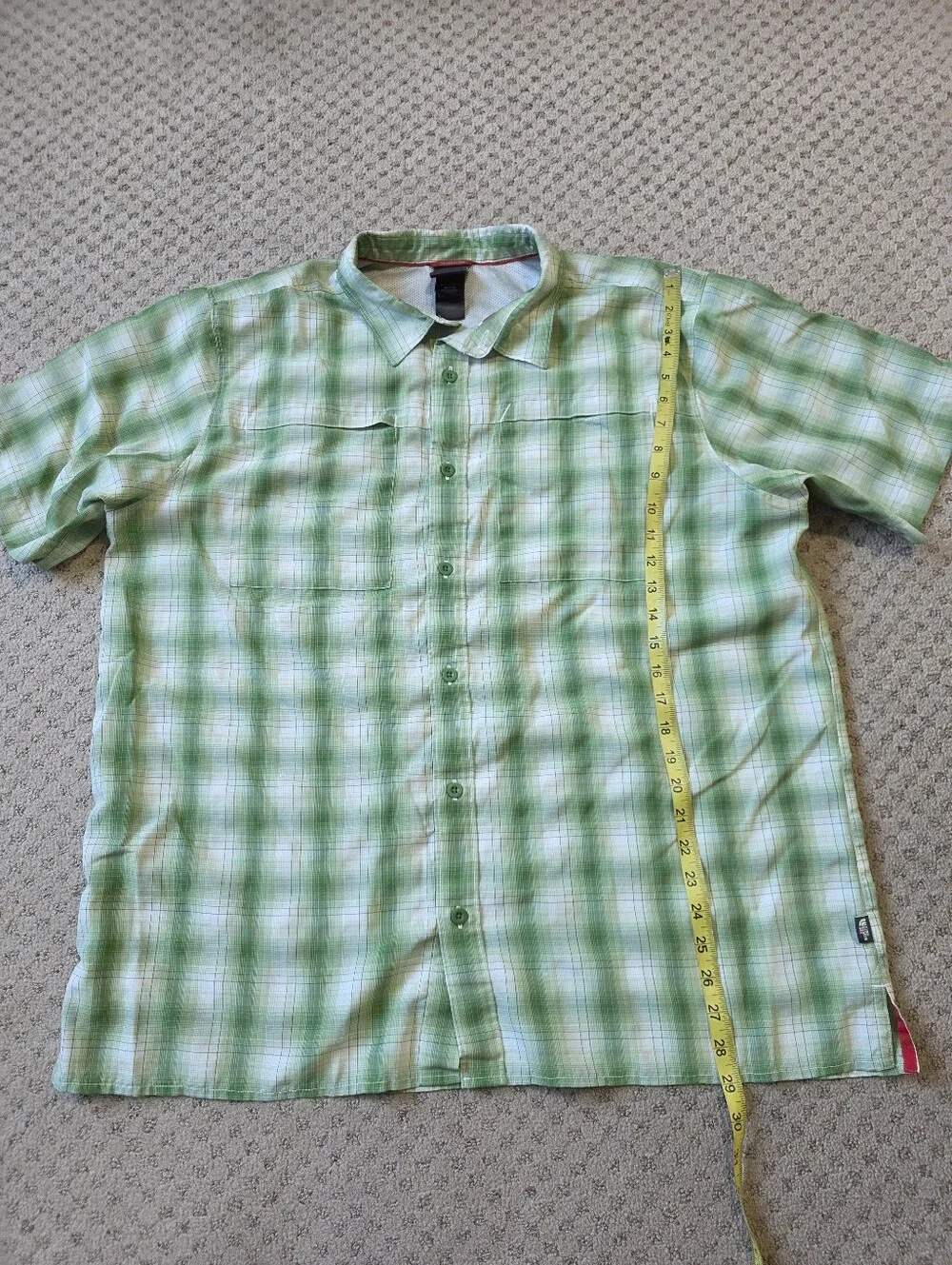The North Face Green Plaid Short-Sleeve Button-Down Shirt